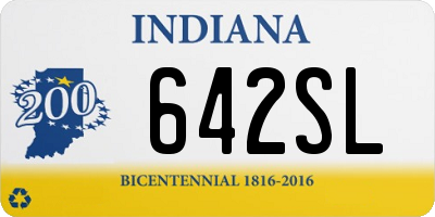 IN license plate 642SL