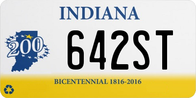 IN license plate 642ST