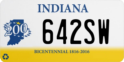 IN license plate 642SW