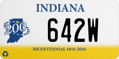 IN license plate 642W