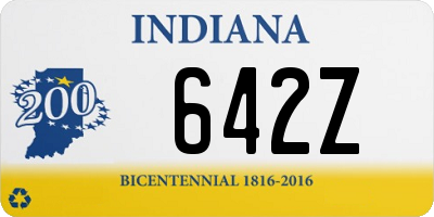 IN license plate 642Z