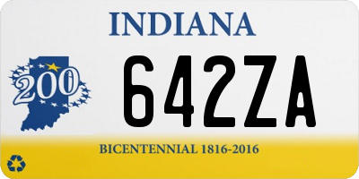 IN license plate 642ZA