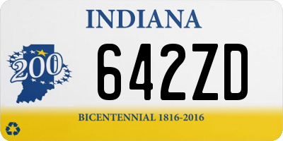 IN license plate 642ZD