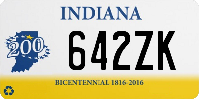 IN license plate 642ZK