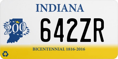 IN license plate 642ZR