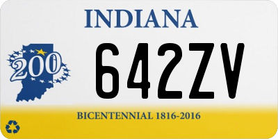 IN license plate 642ZV