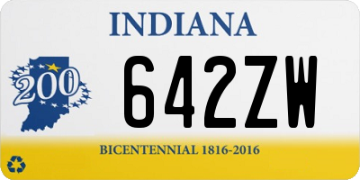 IN license plate 642ZW