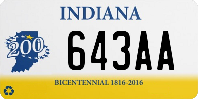 IN license plate 643AA