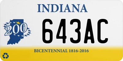 IN license plate 643AC