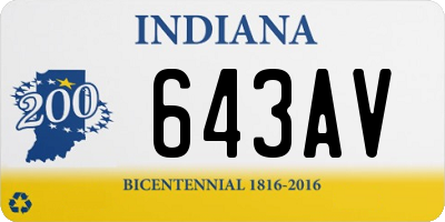 IN license plate 643AV