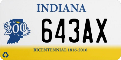 IN license plate 643AX