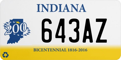 IN license plate 643AZ