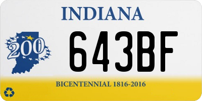 IN license plate 643BF