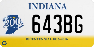 IN license plate 643BG