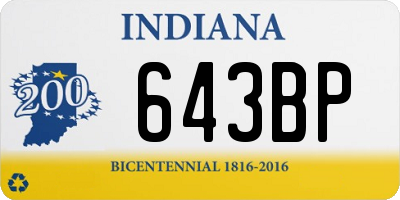 IN license plate 643BP