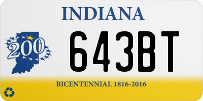 IN license plate 643BT