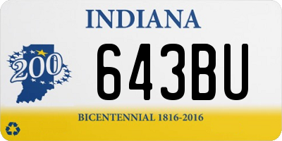 IN license plate 643BU