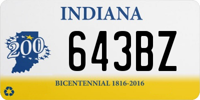 IN license plate 643BZ