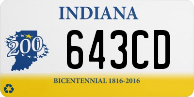 IN license plate 643CD