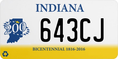 IN license plate 643CJ