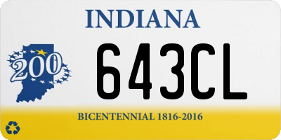 IN license plate 643CL