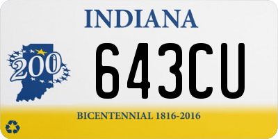 IN license plate 643CU