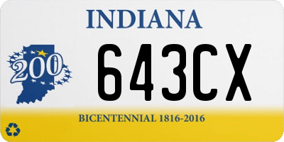 IN license plate 643CX