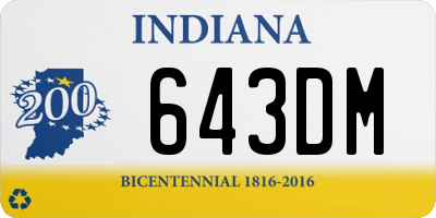 IN license plate 643DM