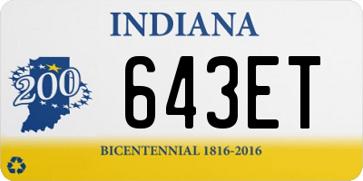 IN license plate 643ET