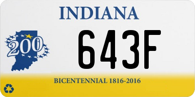 IN license plate 643F