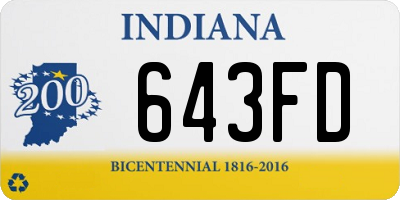 IN license plate 643FD