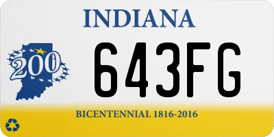 IN license plate 643FG