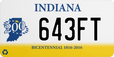 IN license plate 643FT