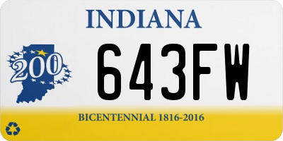 IN license plate 643FW