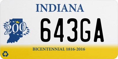 IN license plate 643GA