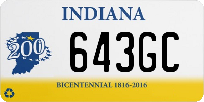 IN license plate 643GC