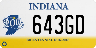 IN license plate 643GD