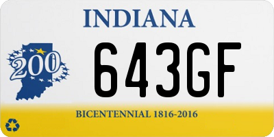 IN license plate 643GF