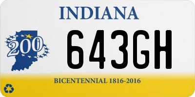 IN license plate 643GH