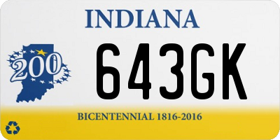 IN license plate 643GK