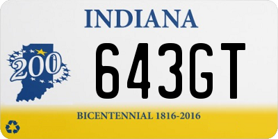 IN license plate 643GT