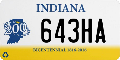IN license plate 643HA