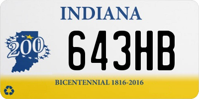 IN license plate 643HB