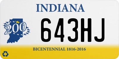 IN license plate 643HJ