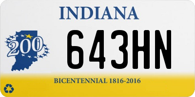 IN license plate 643HN