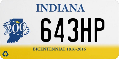 IN license plate 643HP