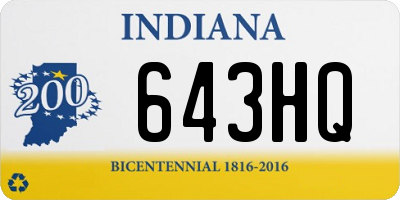 IN license plate 643HQ