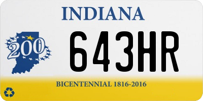 IN license plate 643HR