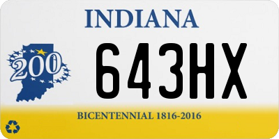 IN license plate 643HX