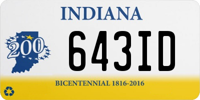 IN license plate 643ID